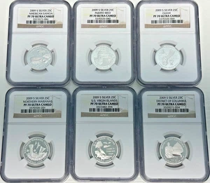 2009-S Silver DC & Territories Quarter Set - NGC PF70 Ultra Cameo - ✪COINGIANTS✪ - Picture 1 of 2