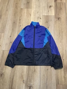 Vintage 90s Colorful ASICS Windbreaker Jacket Size Xl Made In USA Full Zip - Picture 1 of 5
