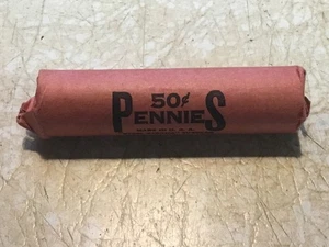 1930’s 1960’s WRAPPED ROLL UNCIR Circulated LINCOLN 50 CENT PENNY - Picture 1 of 10
