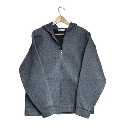 Zara Gray Full Zip Up Hoodie Relaxed Fit Casual Athleisure Jacket Women - Image 1 of 4
