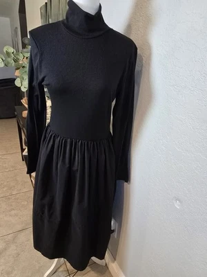 Zara Women’s Vintage Long Sleeve Knit Mock Neck Skater Peplum Style Waist L - Image 1 of 4