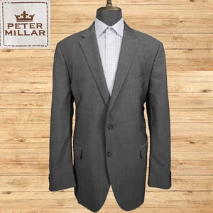 Peter Millar Sport Coat Mens 46T Gray Wool Union Made 2 Button Suit Jacket - Picture 1 of 8