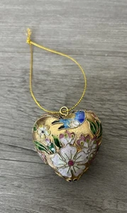Adorno corazón cloisonné hinchado vintage. "Medidas 2""" - Imagen 1 de 2