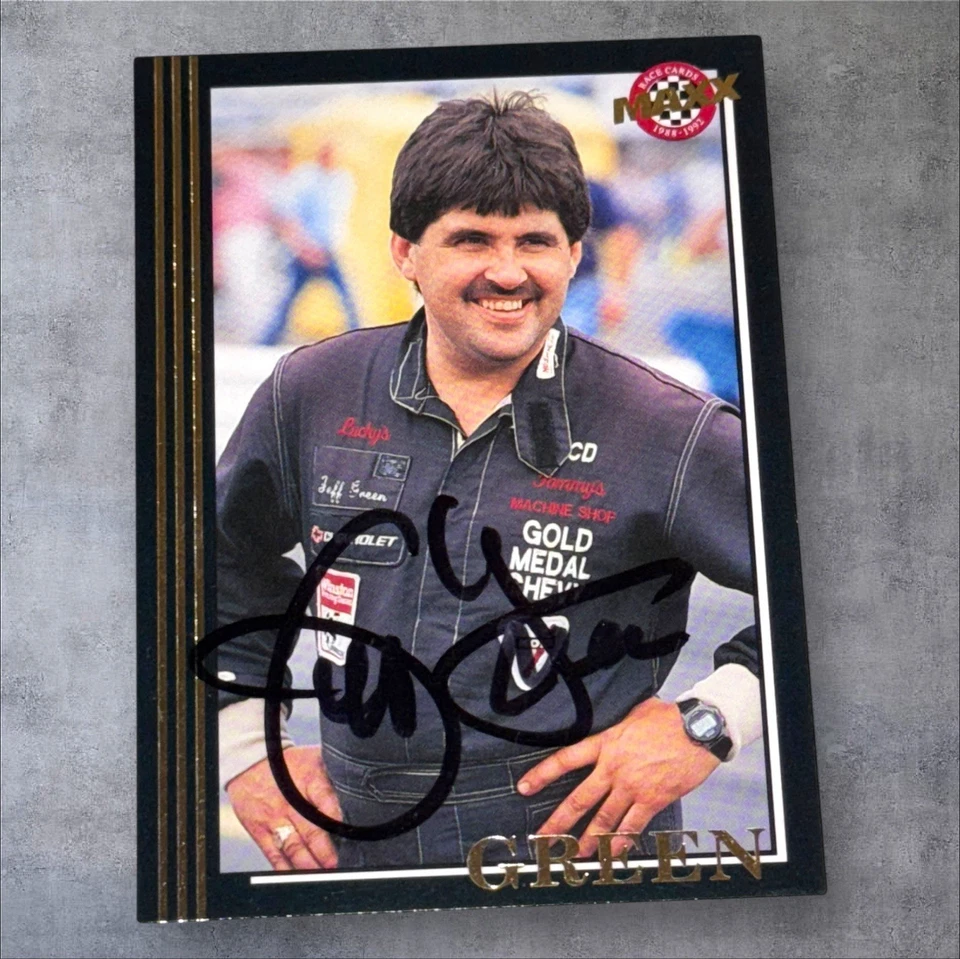 Tarjeta NASCAR autografiada de colección Jeff Green medalla de oro chevy 1992 maxx negra #85 Foto 1 de 1