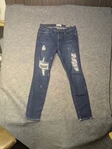 Frame Denim Jeans Womens Sz 28 Le High Skinny Distressed Dark Wash Stretch Denim - Picture 1 of 7