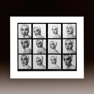 Collage Marilyn Monroe 'Turbante y malla blanca' - Icónico último asiento - Imagen 1 de 2
