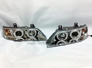 LED Halo Angle-eyes Projector Headlights CHROME for 1996-2002 BMW Z3 E40 - Picture 1 of 3