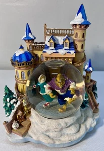 Disney Beauty and the Beast Castle Snow Globe Music Box Belle Winter Scene *READ - Picture 1 of 15