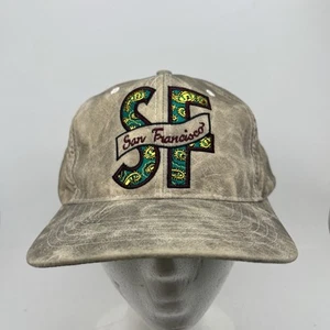 Gorra gorra vintage años 90 “SF” San Francisco SnapBack rayón cachemira hippie bordada - Imagen 1 de 13