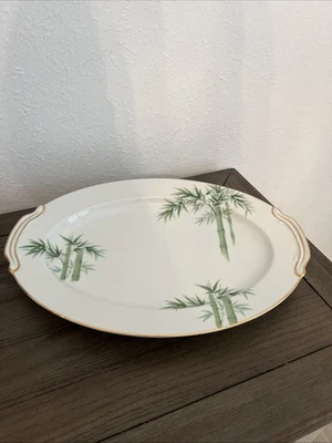 Noritake Platter Serving Dish Bamboo Discontinued Pattern Japan Vintage - image 1 of 4