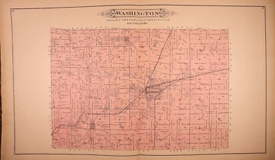 Mapa Plat 1891 ~ WASHINGTON Twp., TAZEWELL Co., ILLINOIS - (17x27)-#26 Foto 1 de 2