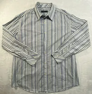 Camisa RocaWear Para Hombre XL Manga Larga Rayas y2k Clásica Metal Logo Patín Calle - Imagen 1 de 11