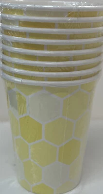 Bumblebee Baby 9 oz Hot/Cold Paper Cups 8 Pack Bee Baby Shower Decoration - Image 1 of 2