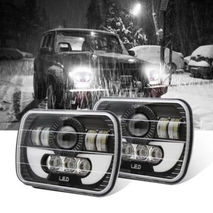 2x Phare lumineux 7 pouces x 6 pouces 120W Hi Low avec LED rouge pour Jeep XJ YJ Toyota - Photo 1 sur 12