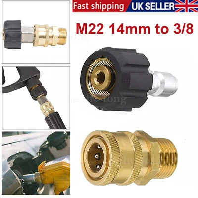 M22-14 to 3/8" Quick Release Connector Hose Adapter Pressure Washer Coupling - Image 1 of 4