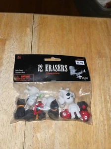 Halloween Creatures 3D Erasers 12 Pcs Ghosts Black Cats Mummies Vampires New NIP - Picture 1 of 3