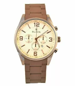 Reloj de pulsera Slava Europe SL10190 de cuarzo impermeable para hombre S/S cronógrafo calendario - Imagen 1 de 30