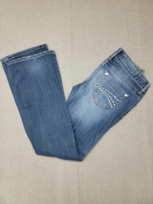 DECREE 女式 Jr's 尺码 5 低腰仿旧靴型牛仔裤青少年/小姐  — 第 1/4 张图片