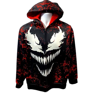 Marvel Carnage Mens Hooded Sweatshirt Size Large Red Black  - Picture 1 of 9
