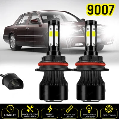 Faro LED de 4 lados 9007 HB5 bombillas blancas 6 k para Mercury Grand Marquis 1998-2005 Foto 1 de 4