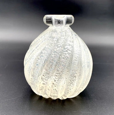 Vintage Hand Blown Swirled Crystal Bud Vase W/ Silver Flakes: Mikasa by Kurata? - Image 1 of 4