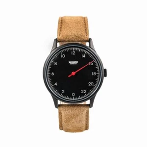 Reloj de una sola aguja para hombre Wundrwatch Black - Caramel Suede - Imagen 1 de 1
