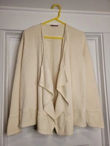 Calypso St Barth Cream Open Front Cotton Knit Sweater Soft Cozy Small cardi - Picture 1 of 4