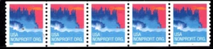 U S  SCOTT 3775 NON PROFIT ORG COIL STRIP OF 5 MNH - Picture 1 of 1