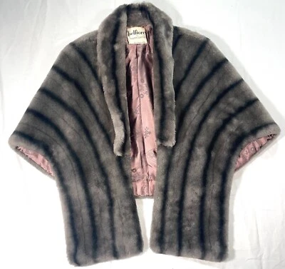 Estola envolvente de piel de visón sintética Belfiore by Malben Limited vintage años 50 gris Foto 1 de 4