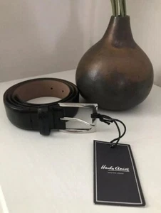 SALE Hardy Amies Quality Leather Belt RRP £100 Savile Row London Black 34W - Picture 1 of 4