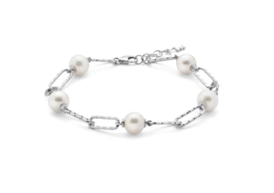 Bracciale Miluna Donna Argento925 N. 5 Perle Bianche7 ,5-8 mm _PBR3201 - Immagine 1 di 2
