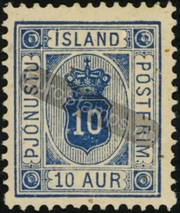 Iceland Official 1898 (AFA 5B, MI 5Bb, SC O12) 10 aur - MNH - Picture 1 of 1