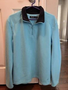 NAUTICA Aqua Blue Soft Fleece Quarter Zip Pullover EUC - Medium - Picture 1 of 4