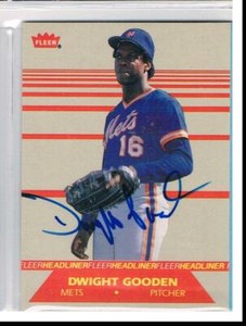 1987 Fleer Headliners #3 Dwight Gooden Auto