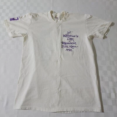Винтажная футболка 1990 M Stedman США одинарный шов St Valentines Day Massacre велосипедная гонка - Изображение 1 из 4