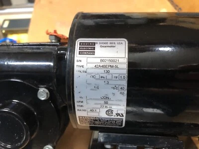 bodine dc gearmotor, right-angle,  40:1 reduction 180vdc - Image 1 of 2
