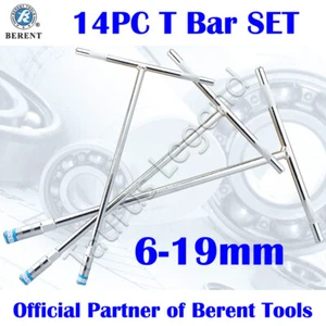 Berent CRV T Bar Wrench Set 6-19mm T Handle Socket Wrench Nut Remover Installer - Picture 1 of 6