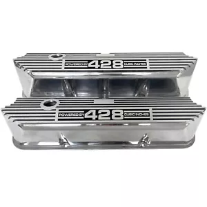 Ford FE 428 Cubic Inches Tall Valve Covers -Long Plate - Ansen USA- Polished - Foto 1 di 9