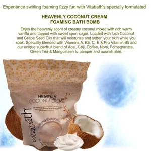 Vitabath relajante crema de coco celestial espuma baño bomba 5,29 oz bolsa - Imagen 1 de 4