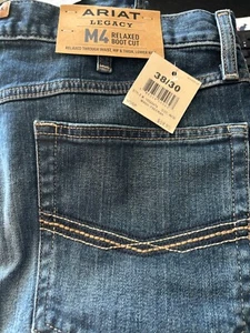 Ariat Mens Legacy M4 Traditional Relaxed Boot Cut W34 L30 Denim Blue Jeans Pants - Picture 1 of 8