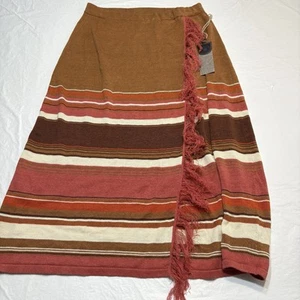 Double D Ranch Striped Knit Fringe Skirt Women’s Medium New Southwestern - Picture 1 of 8