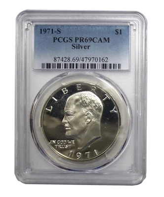 1971 -S Silver Eisenhower (IKE) Dollar Proof PCGS PR69CAM Cameo - Image 1 of 3