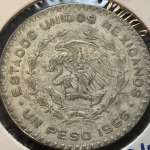 Moneda de plata de 1 peso José María Morelos 1966, un peso plata .100. - Imagen 1 de 7