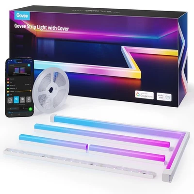 Govee RGBIC Striscia LED con Copertura 5M LED Profilo con Luci Intelligenti - Immagine 1 di 4
