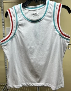 Wknd Nation ärmelloses Tanktop weiß rot türkisfarbener Besatz Damen Größe Medium neu - Bild 1 von 8