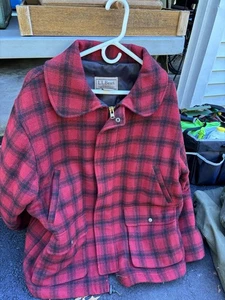 Vintage LL Bean Mackinaw Jacket Cruiser Buffalo Plaid Wool Coat Hunting Size XL - Picture 1 of 11