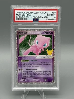 Mew ex 88/92 Celebrations: Classic Collection Holo Pokemon TCG - PSA 10 Gem Mint - Image 1 of 2