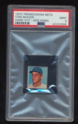 Panel lateral PSA 9 1970 Transogram Mets Tom Seaver corte a mano como nuevo grado más alto Foto 1 de 2