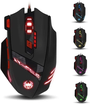 Zelotes T90 Gaming Mouse 9200 DPI, 8 Programmable Buttons Multi-Modes LED lights - Image 1 of 4