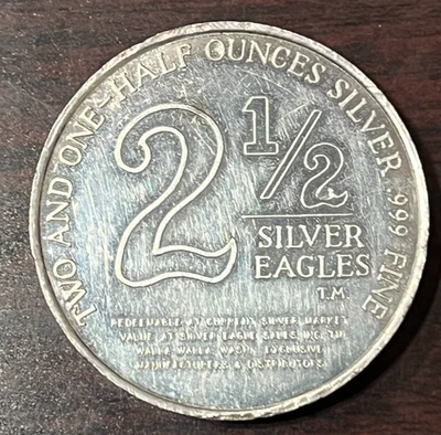 1969 2 1/2 oz 999 Silver Round Silver Flying Eagle Foster Walla Walla, WA - RARE - Image 1 of 3